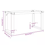 acél dohányzóasztallábak O-alakú vázzal 90 x 30 x 43 cm