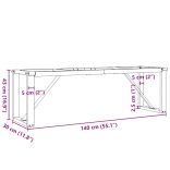 acél dohányzóasztallábak O-alakú vázzal 140 x 30 x 43 cm
