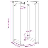 acél étkezőasztallábak O-alakú vázzal 40 x 40 x 73 cm