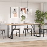 acél étkezőasztallábak O-alakú vázzal 160 x 80 x 73 cm