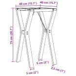 acél étkezőasztallábak Y-alakú vázzal 40 x 40 x 73 cm