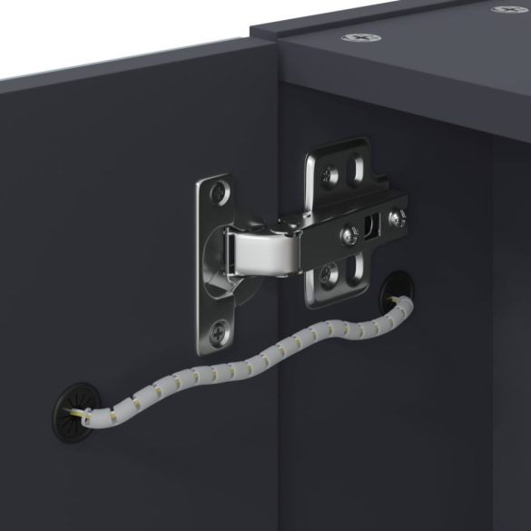 szürke tükrös fürdőszobaszekrény LED-del 45 x 13 x 52 cm