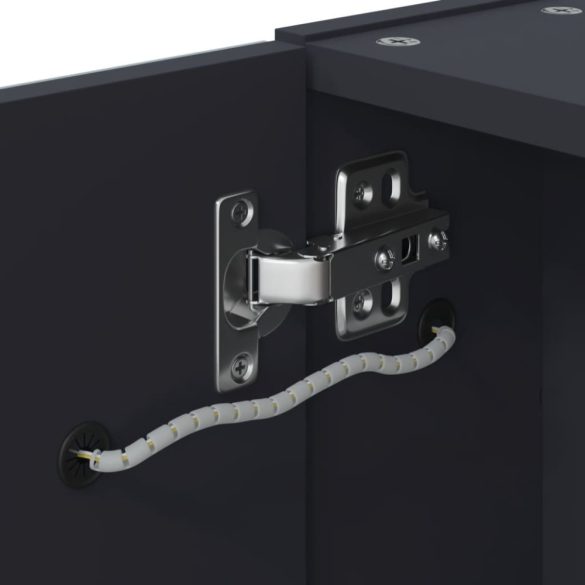 szürke tükrös fürdőszobaszekrény LED-del 60 x 13 x 52 cm