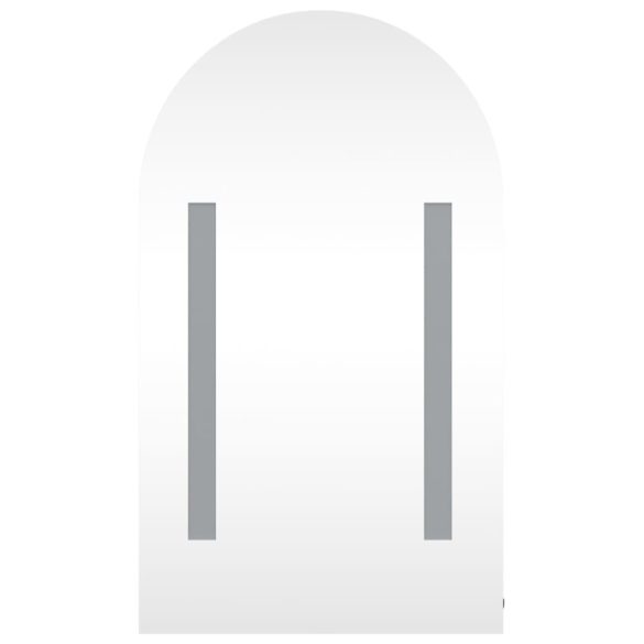 fehér ívelt tükrös fürdőszobaszekrény LED-del 42 x 13 x 70 cm