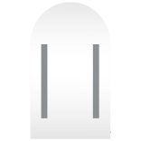 szürke ívelt tükrös fürdőszobaszekrény LED-del 42 x 13 x 70 cm