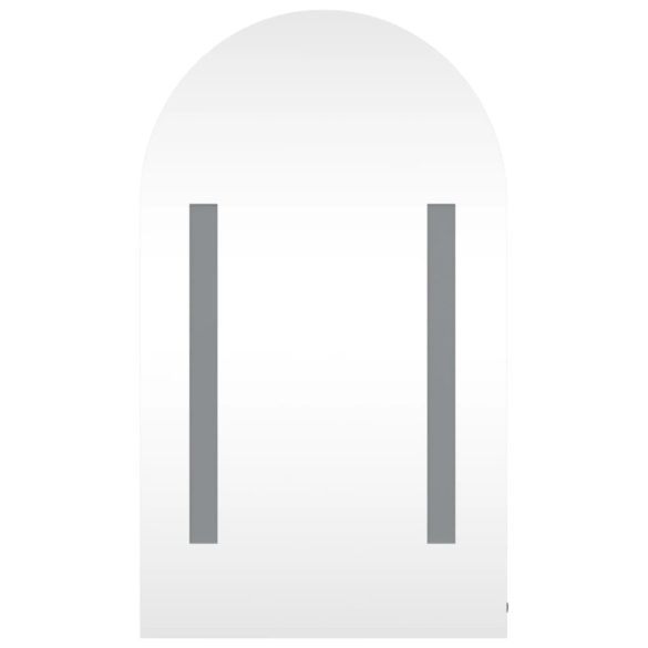 szürke ívelt tükrös fürdőszobaszekrény LED-del 42 x 13 x 70 cm