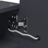 szürke ívelt tükrös fürdőszobaszekrény LED-del 42 x 13 x 70 cm