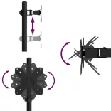 fekete acél monitorállvány VESA 75/100 mm