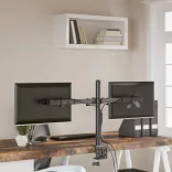 dupla fekete acél monitorállvány VESA 75/100 mm