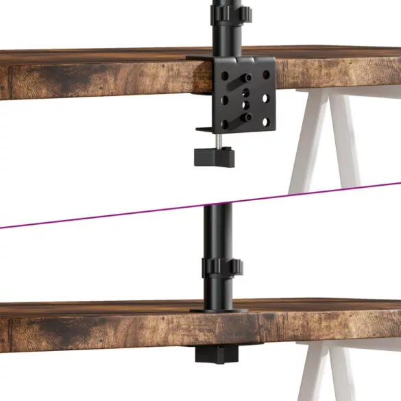 tripla fekete acél monitorállvány VESA 75/100 mm