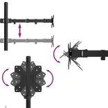 fekete acél monitorállvány VESA 75/100 mm