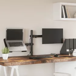 fekete acél monitorállvány VESA 75/100 mm