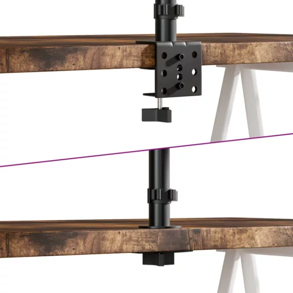 fekete acél monitorállvány VESA 75/100 mm