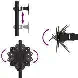 fekete acél monitorállvány VESA 75/100 mm