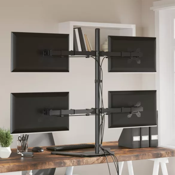 fekete acél monitorállvány VESA 75/100 mm