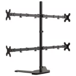 fekete acél monitorállvány VESA 75/100 mm