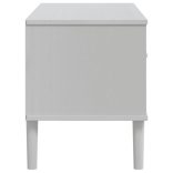 SENJA fehér rattanhatású tömör fenyő tévészekrény 112x40x80 cm