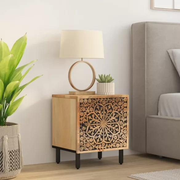 tömör mangófa éjjeliszekrény 40 x 33 x 46 cm