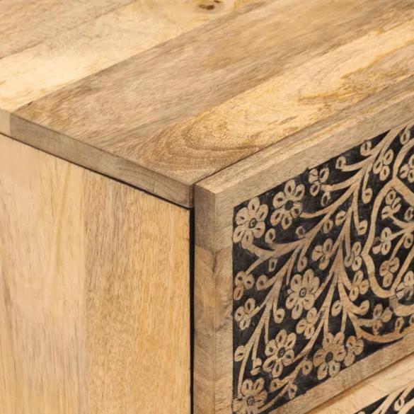 tömör mangófa éjjeliszekrény 40 x 33 x 46 cm