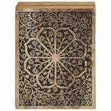 tömör mangófa falra szerelhető fürdőszobaszekrény 38x33x48 cm