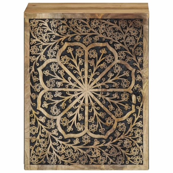 tömör mangófa falra szerelhető fürdőszobaszekrény 38x33x48 cm