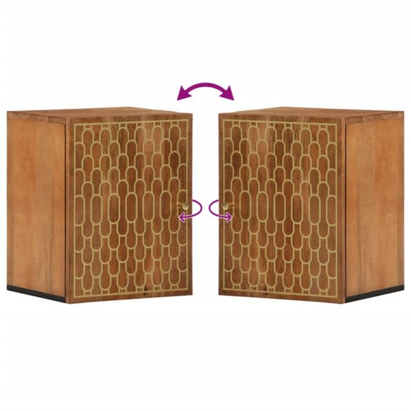 tömör mangófa falra szerelhető fürdőszobaszekrény 38x33x48 cm