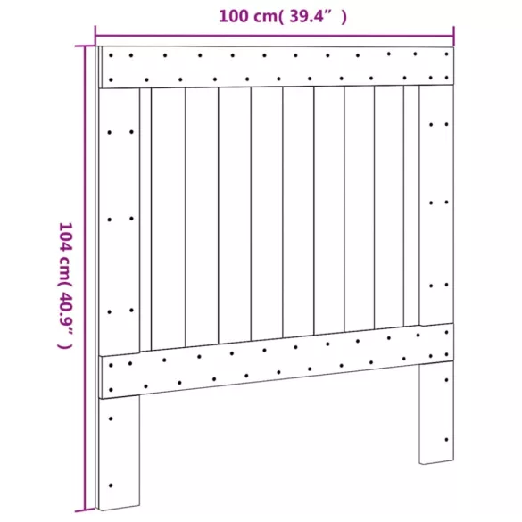 tömör fenyőfa fejtámla 100 x 104 cm