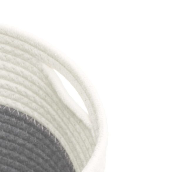 2 db szürke-fehér pamut tárolókosár Ø24 x 18 cm