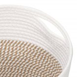 2 db barna és fehér pamut tárolókosár Ø28 x 28 cm