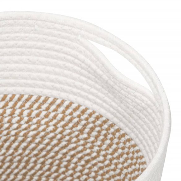 2 db barna és fehér pamut tárolókosár Ø28 x 28 cm