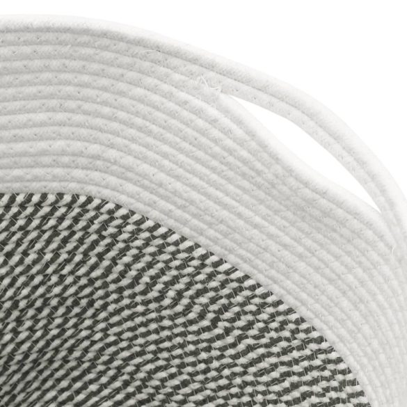 szürke és fehér pamut tárolókosár Ø40 x 35 cm