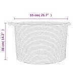 barna-fehér pamut szennyeskosár Ø55 x 36 cm