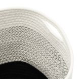 2 db fehér-fekete pamut tárolókosár