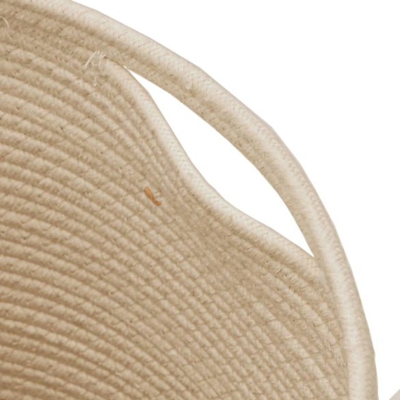 fekete-bézs pamut tárolókosár fedéllel Ø37 x 50 cm