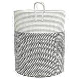 szürke és fehér pamut tárolókosár Ø38 x 46 cm