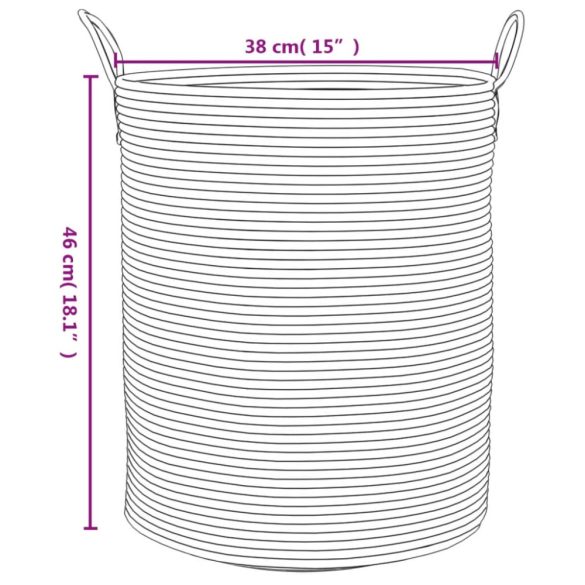 barna-fehér pamut tárolókosár Ø38 x 46 cm
