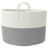 szürke-fehér pamut tárolókosár Ø51 x 33 cm