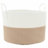 barna-fehér pamut tárolókosár Ø51 x 33 cm