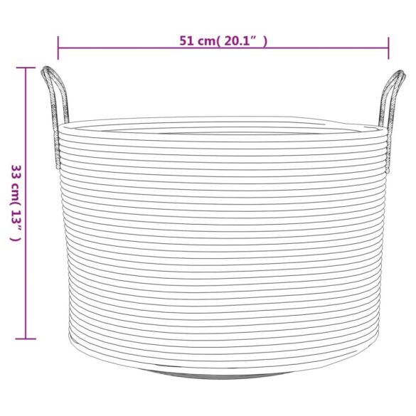 barna-fehér pamut tárolókosár Ø51 x 33 cm