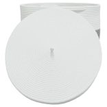 fehér-fekete pamut tárolókosár fedéllel Ø40 x 35 cm