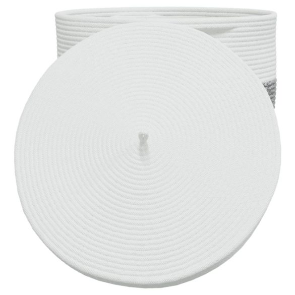 fehér-fekete pamut tárolókosár fedéllel Ø40 x 35 cm