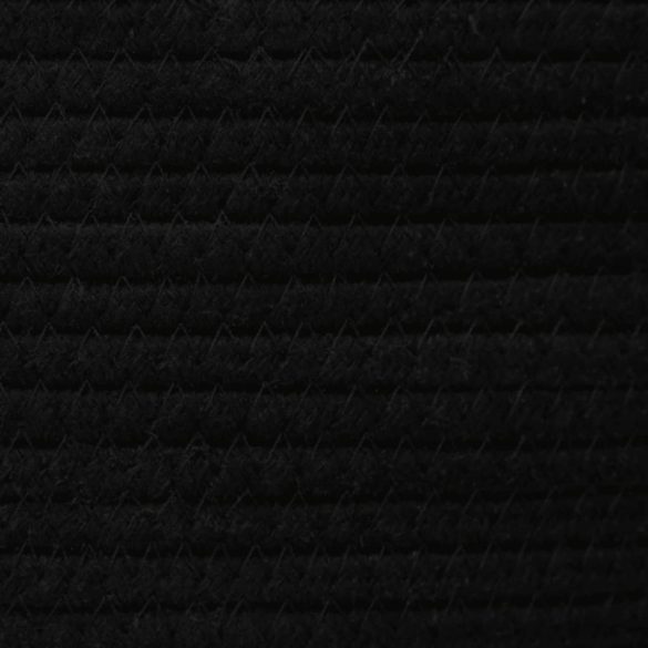 fehér-fekete pamut tárolókosár fedéllel Ø40 x 35 cm