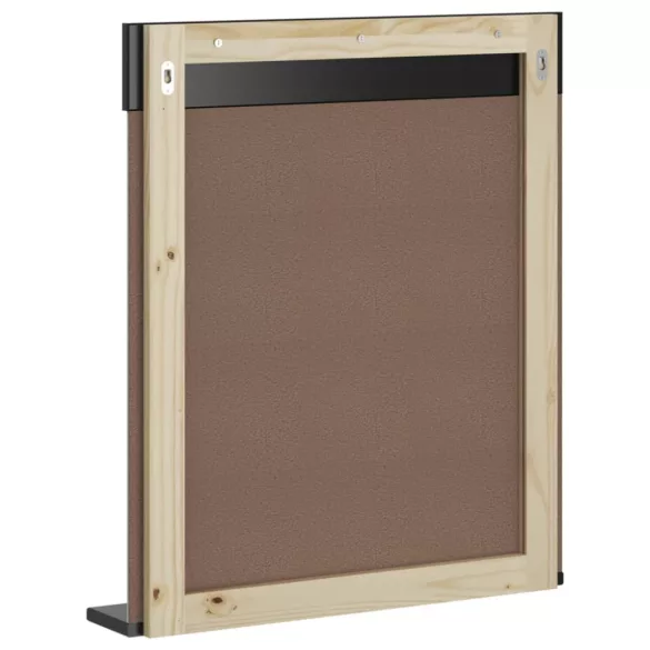 BERG fekete tömör fa fürdőszobatükör polccal 60 x 12 x 70 cm