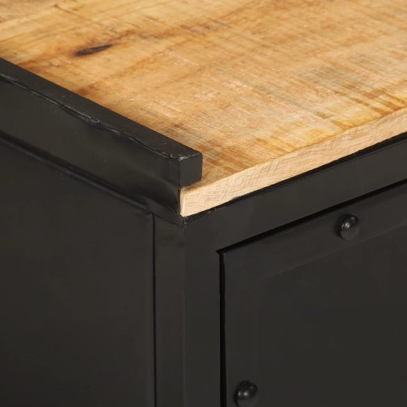 vas és tömör mangófa fürdőszobai szekrény 40 x 30 x 50 cm