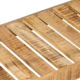 tömör mangófa és vas ruhaállvány kerekekkel 90 x 35 x 190 cm