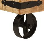 tömör mangófa és vas ruhaállvány kerekekkel 90 x 35 x 190 cm