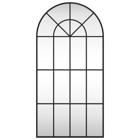 fekete ívelt vas fali tükör 50 x 100 cm