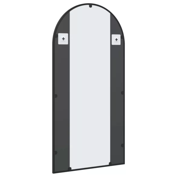 fekete ívelt vas fali tükör 50 x 100 cm