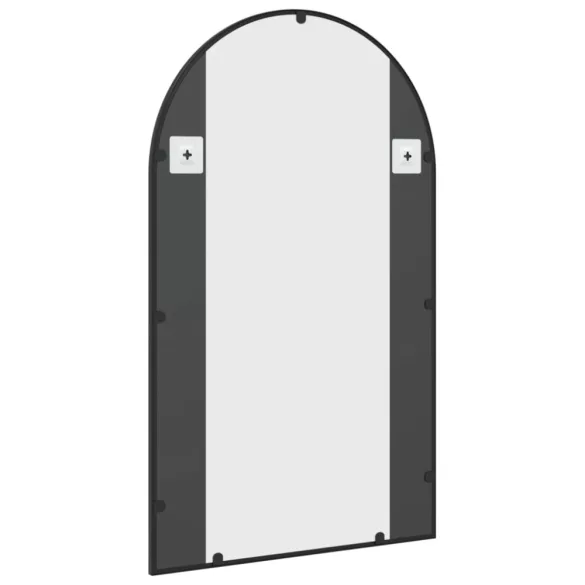 fekete ívelt vas fali tükör 60 x 100 cm