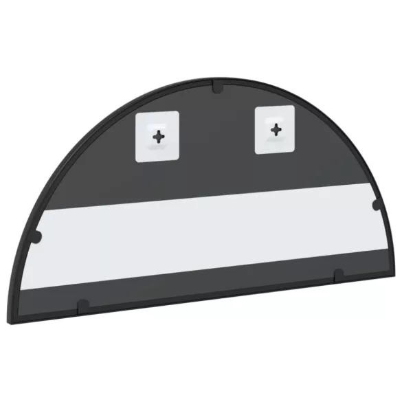 fekete ívelt vas fali tükör 60 x 30 cm